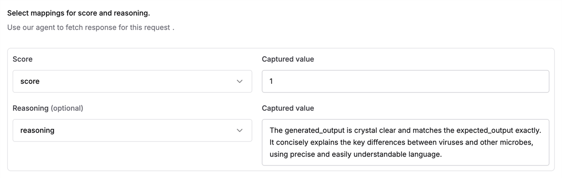 Map API response to evaluator fields