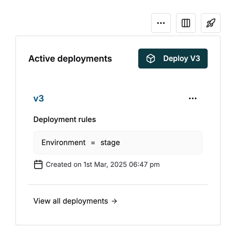 Deployments list