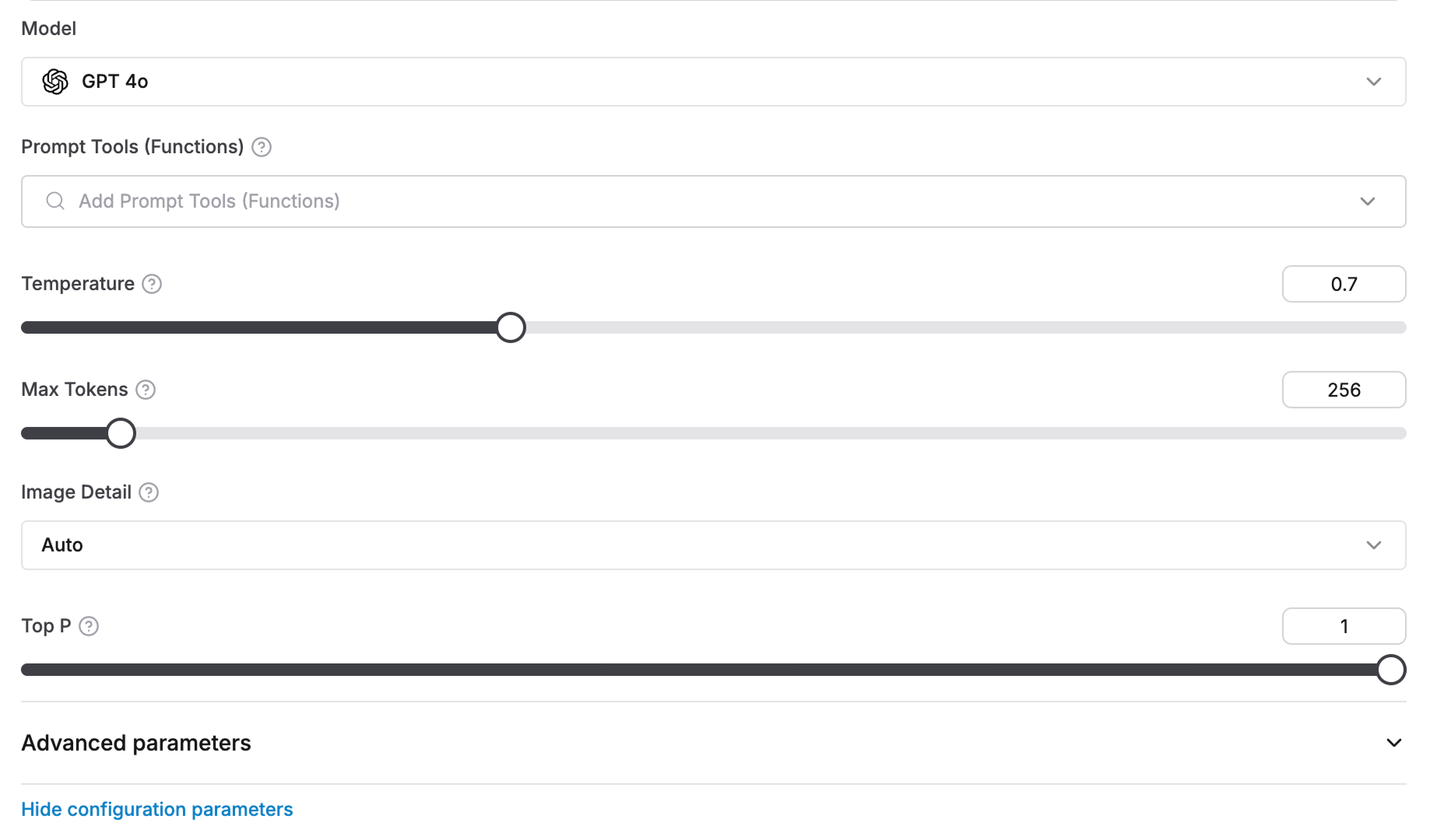 Model configuration for custom AI evaluator