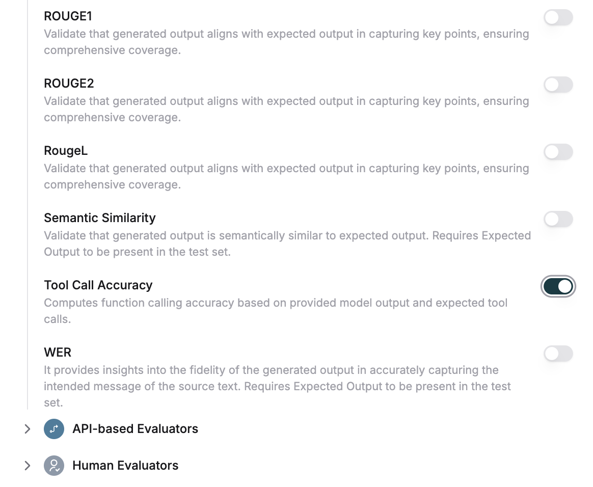 Tool call accuracy evaluator