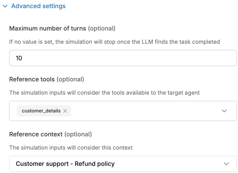 Workflow simulation - advanced settings